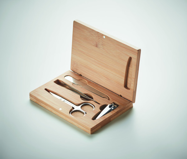 Set za manikuro Sewa, etui iz bambusa, 4 pripomočki