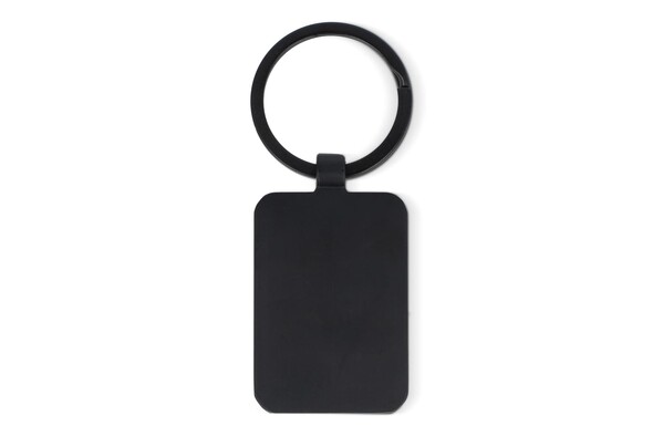 Porte-clés en bambou et métal rectangulaire