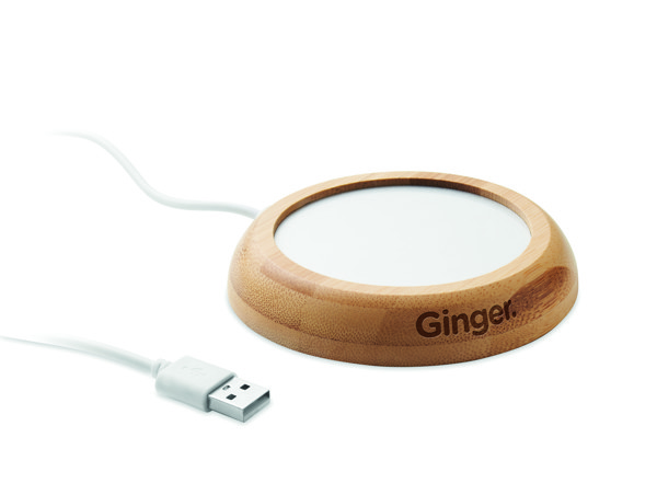 Bamboo mug warmer with USB Muglet