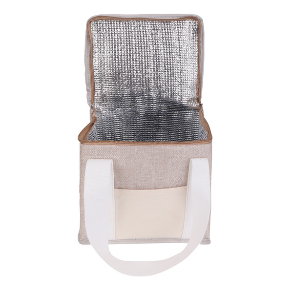 Loni insulated juta lunch bag