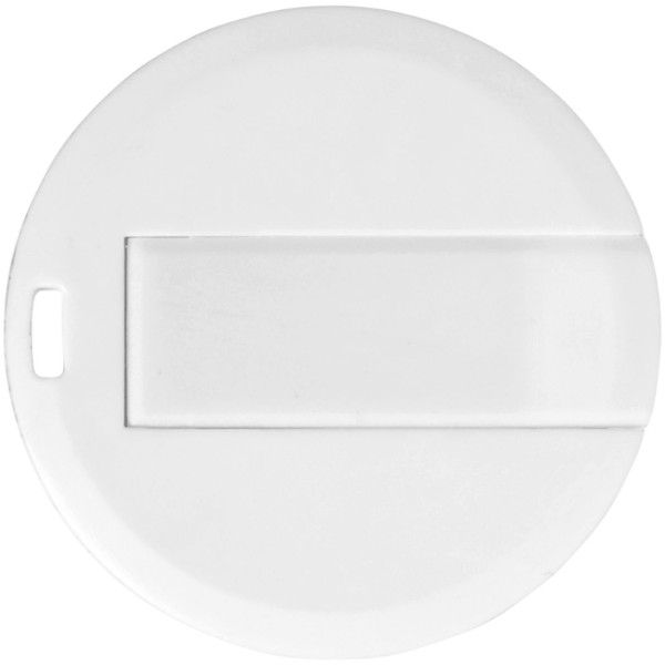 Round Credit Card USB-Stick - weiss / 8GB