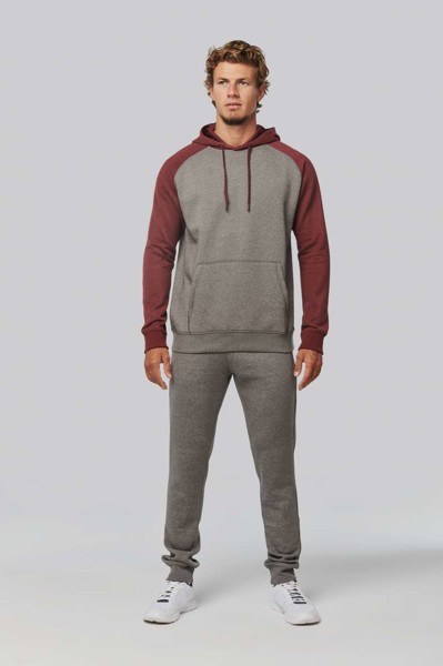 Adult Two-Tone Hooded Sweatshirt - Grey Heather / Sporty Navy / XS