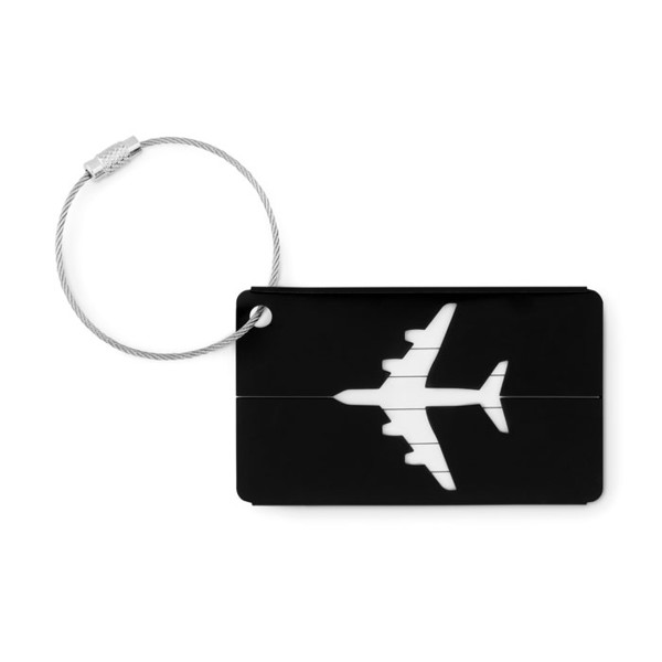 Aluminium luggage tag Fly Tag - Black
