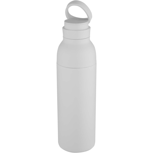 Illuminate 650 ml RCS recycled stainlesss steel double wall insulated water bottle - White