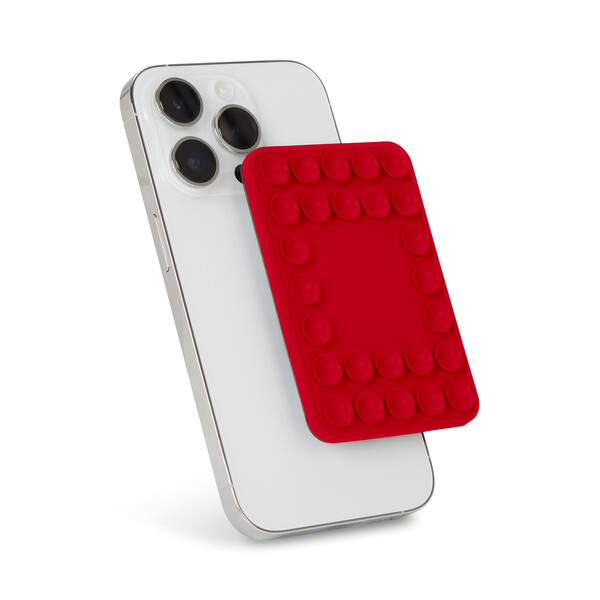 Magnetic phone selfie case with suction cups - Scarlet Red