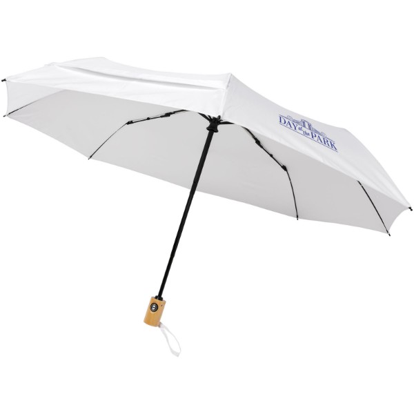 Bo 21" foldable auto open/close recycled PET umbrella - White