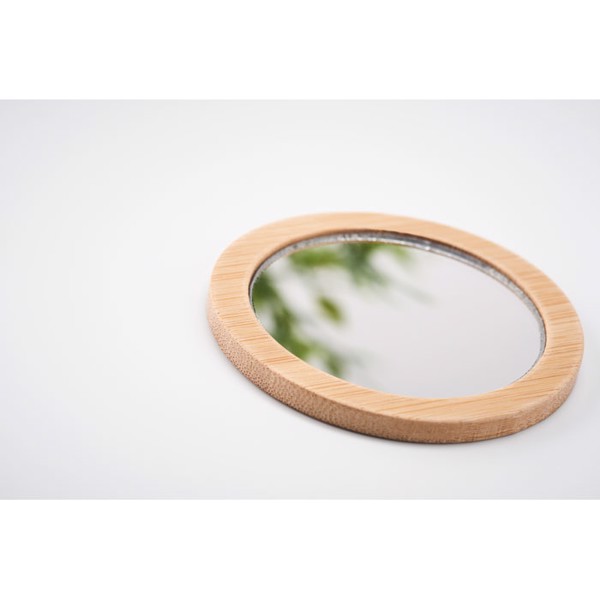 Malay bamboo make-up mirror, magnifying, 120x80 mm