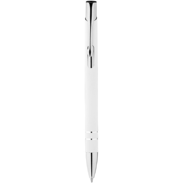Corky ballpoint pen with rubber-coated exterior - White