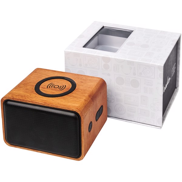 Enceinte Wooden avec chargeur à induction de 3 W