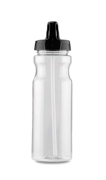 Water bottle with straw TRANCE 700 ml - black