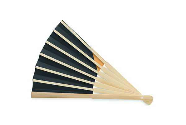 Leque bambu desenho bandeira Funfan - Preto