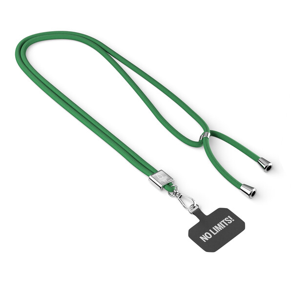 Crossbody, trendy 2-tone cord phone holder made of polyester - Classic Green / Silver accessories
