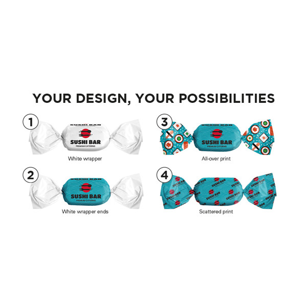 Ice Crystal sweet, unfilled, in compostable white wrapper | Ice Crystal sweets, candy, oval, 5 g