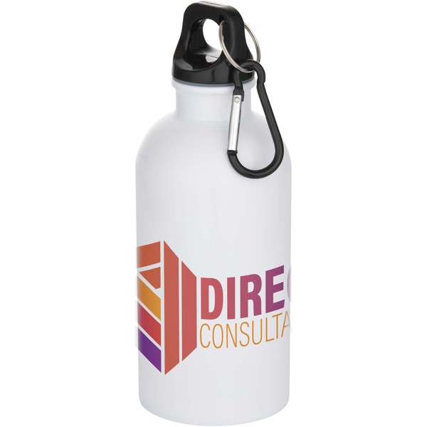 Garrafa de água de aço inoxidável com certificação RCS e parede única de 400 ml para sublimação com mosquetão "Oregon"