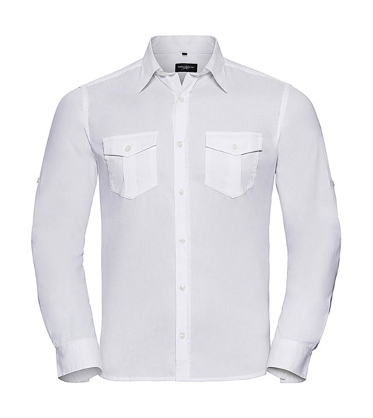 Roll Sleeve Shirt Long Sleeve - White / M