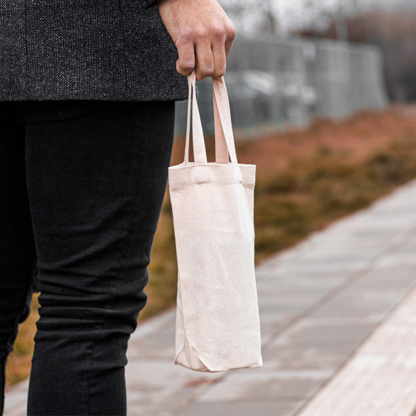 ROBIN Sacoșă cadou pentru o sticlă, 220g/m² - Beige