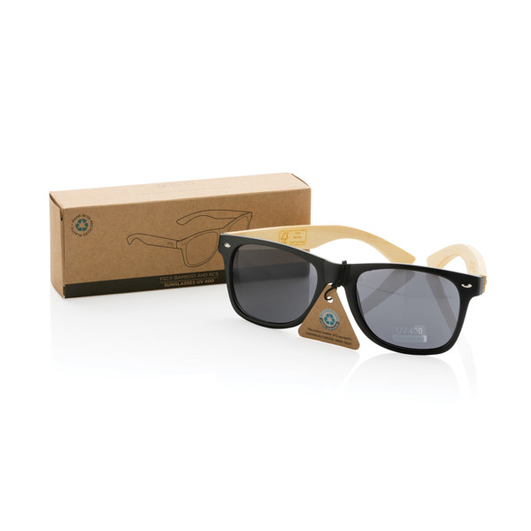 Bamboo and RCS recycled plastic sunglasses - Black