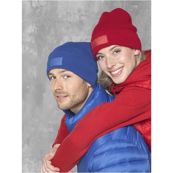 Boreas beanie met patch - Rood