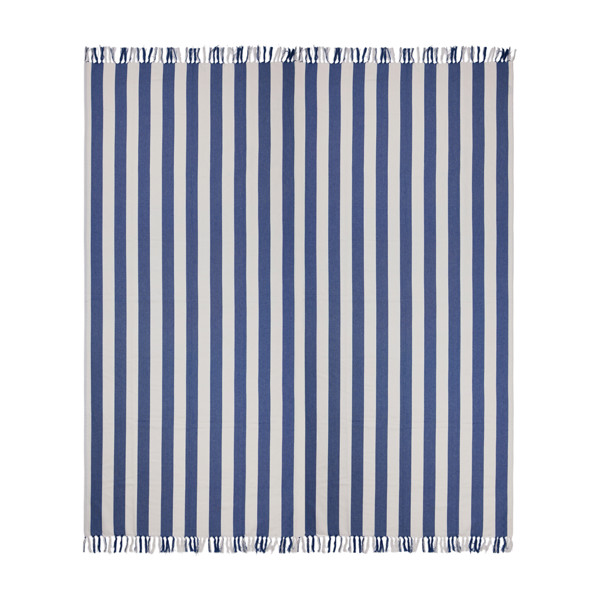 VINGA Serviette hammam XXL Ornos GRS - Bleu / Blanc