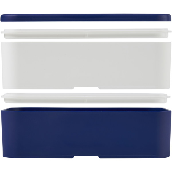 Lunch box MIYO 700+700 ml à deux blocs - Bleu / Blanc / Bleu