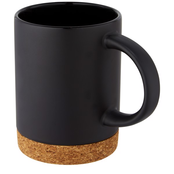 Neiva 425 ml ceramic mug with cork base - Black