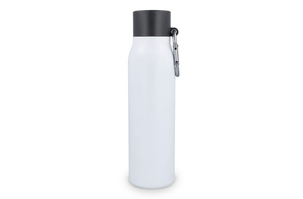 Bouteille isotherme à mousqueton, finition mate, 600 ml - Blanc