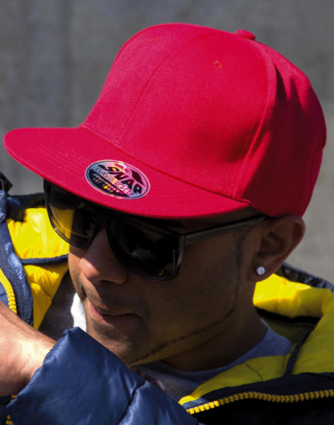 Bronx Original Flat Peak Snap Back Cap - White / ONE SIZE