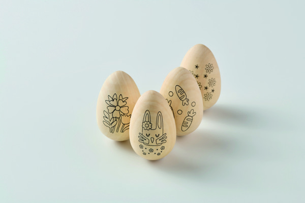 Eiset wooden Easter egg painting set, 4 pigments