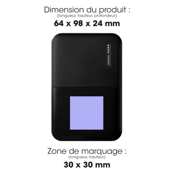 OKU - BATTERIE DE SECOURS EN PLASTIQUE RECYCLÉ ULTRA COMPACTE - 10 000 MAH - NOIRE