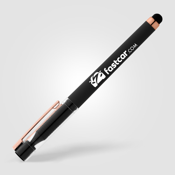 Kappa Softy Rose Gold Gel Pen w/ Stylus - Black / Silkscreen