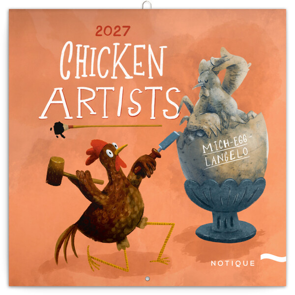 Notique Poznámkový Kalendář Chicken Artists 2027, 30 x 30 cm - Východní
