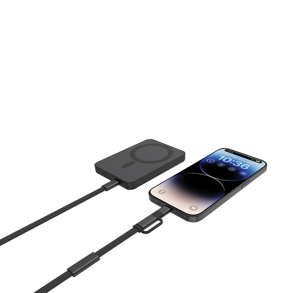 Arc RCS 60W 120 cm 2 v 1 rýchlonabíjací kábel - Čierna