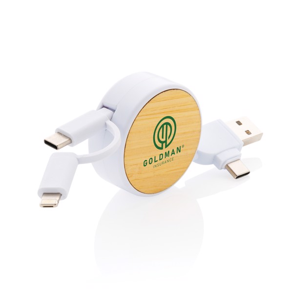 Ontario 6-v-1 kabel, 100 cm, recikliran TPE, bambus