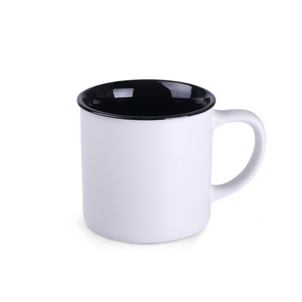 Loft Pure ceramic mug, 330g, 89mm diameter - White / Black
