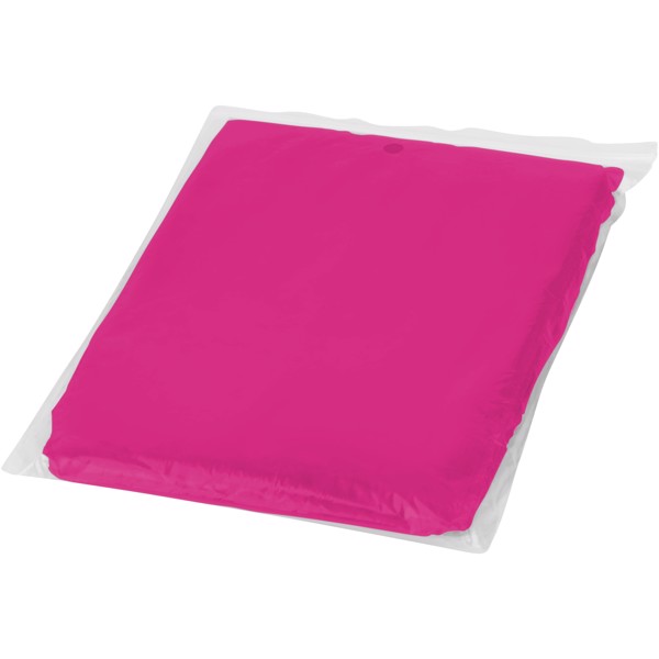 Poncho impermeabile monouso Ziva con custodia - Rosa