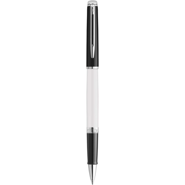 Stylo roller Waterman Hemisphere avec habillage palladium (encre noire) - Blanc / Noir