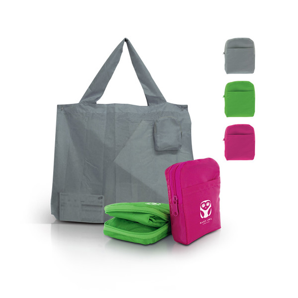 SAC SHOPPING PLIABLE EN POLYESTER 190T - Gris