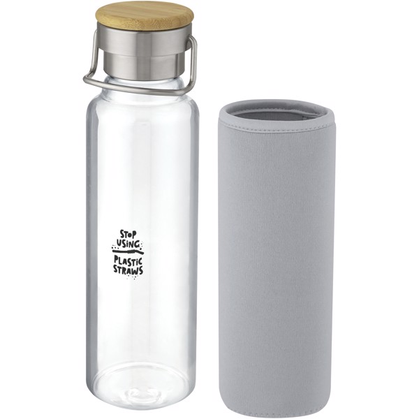 Garrafa de vidro de 660 ml com manga de neoprene "Thor" - Cinzento