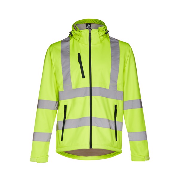 THC ZAGREB WORK. High-visibility softshell jacket (unisex, class 111) - Hexachrome Yellow / L