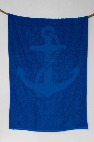 Olima „Anchor” Jacquard Beach Towel - Royal