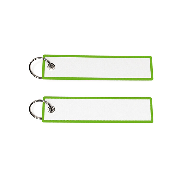 Full colour printed key tag - Lime Green / 13x3cm
