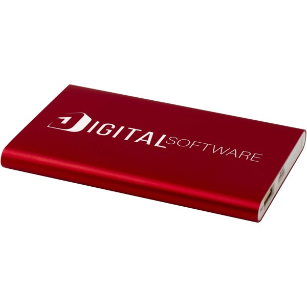 Power bank in alluminio riciclato da 4000 mAh tipo C Pep - Rosso