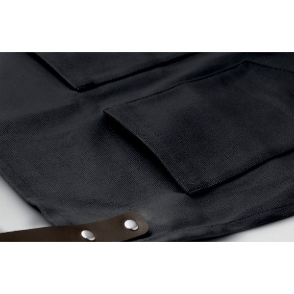 Chef apron waxed canvas,12oz,cotton,860x685mm - Black
