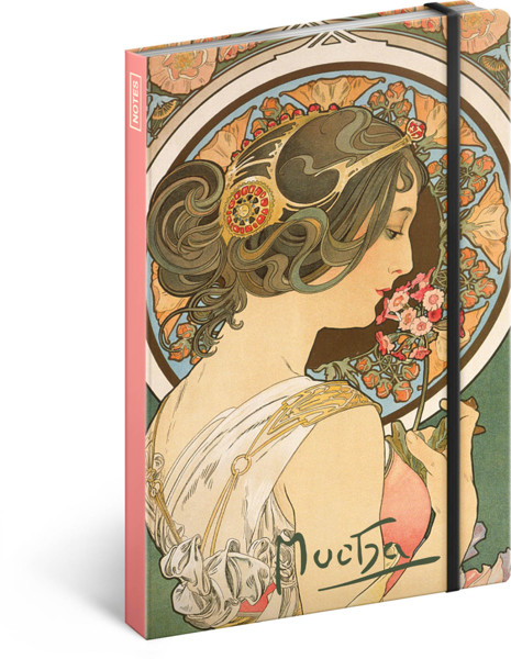 Notique Notes Alfons Mucha – Petrklíč, Linkovaný, 13 x 21 cm