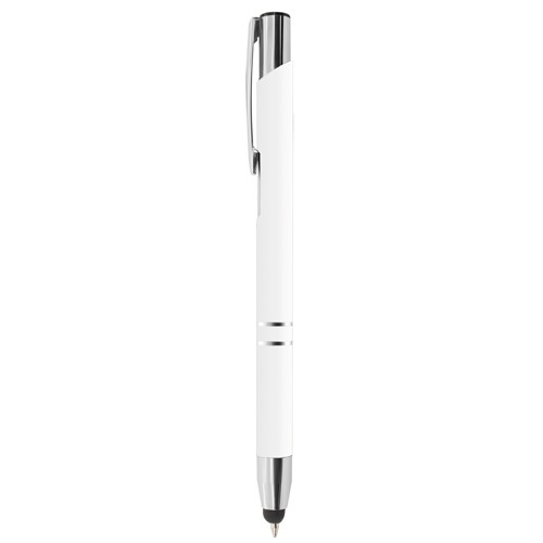 STYLO MÉTALLIQUE AUTOMATIQUE AVEC POINTEUR "DENVER" - Blanc