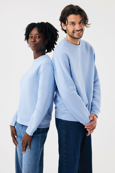 Mikina IQONIQ Torla z recyklované bavlny - Sky Blue / XS