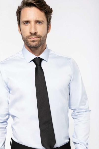 Men's Long-Sleeved Twill Shirt - White / L