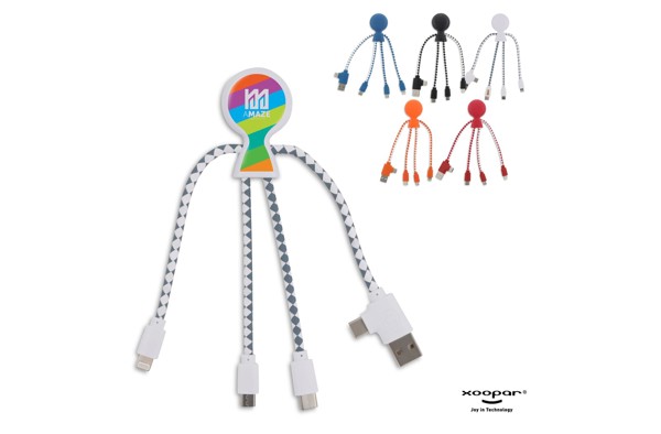 Xoopar Mr. Bio kabel, USB, USB-C, reciklirana plastika - Bela