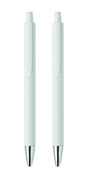 Recycled aluminium pen set Orwell - White