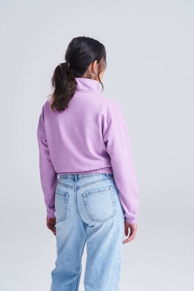 Women's Cropped 1/4 Zip Sweat - Arctic White / XXS
